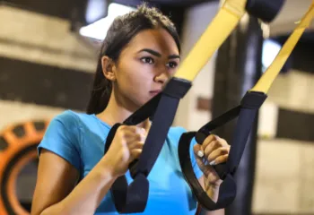 close up image of teen girl working out