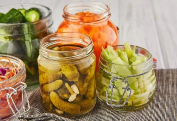 image of pickled vegetables in jars