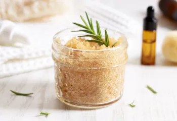 jar of homemade sugar scrub