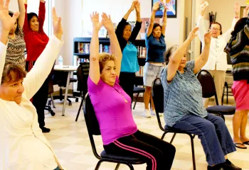 women participating in excercises for fall prevention