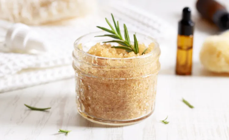 jar of homemade sugar scrub