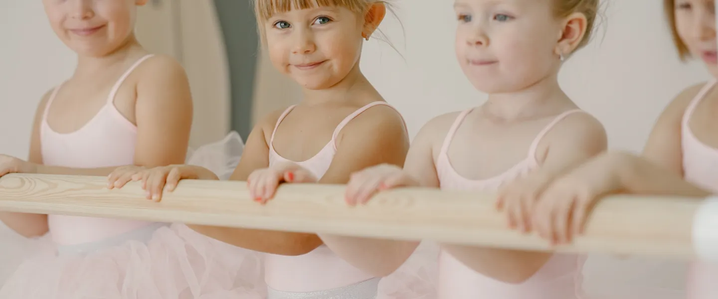 young girls in ballet class