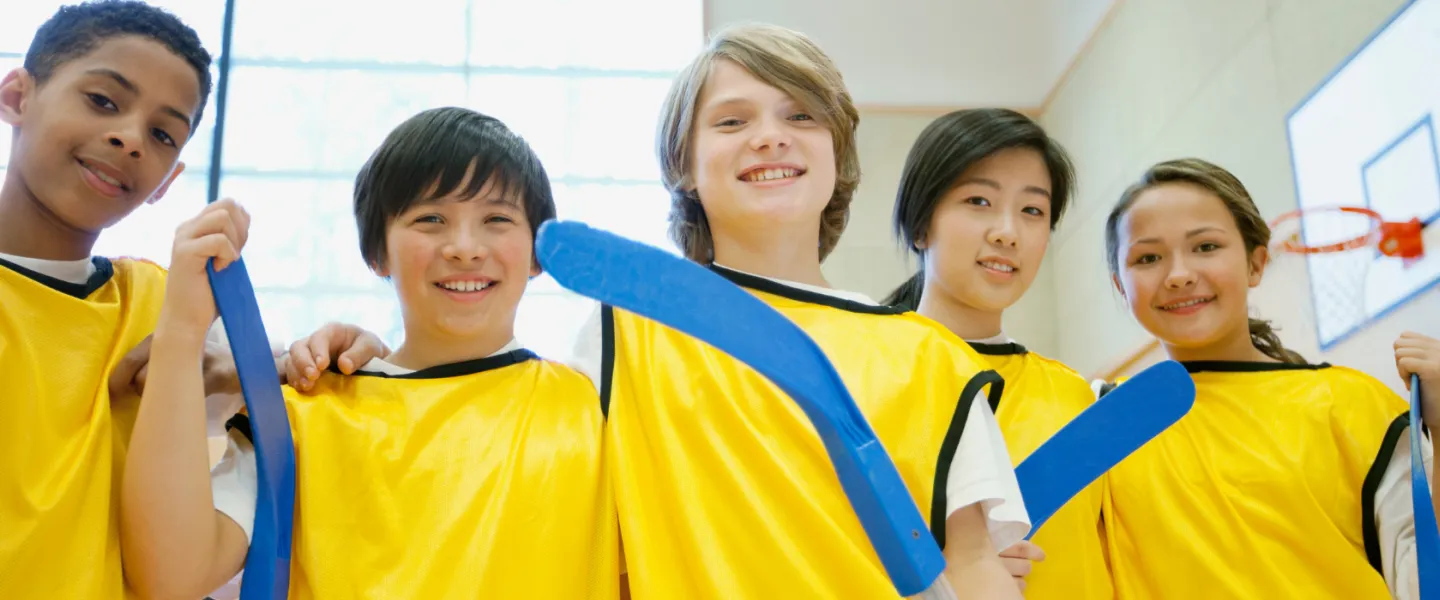 youth floor hockey participants