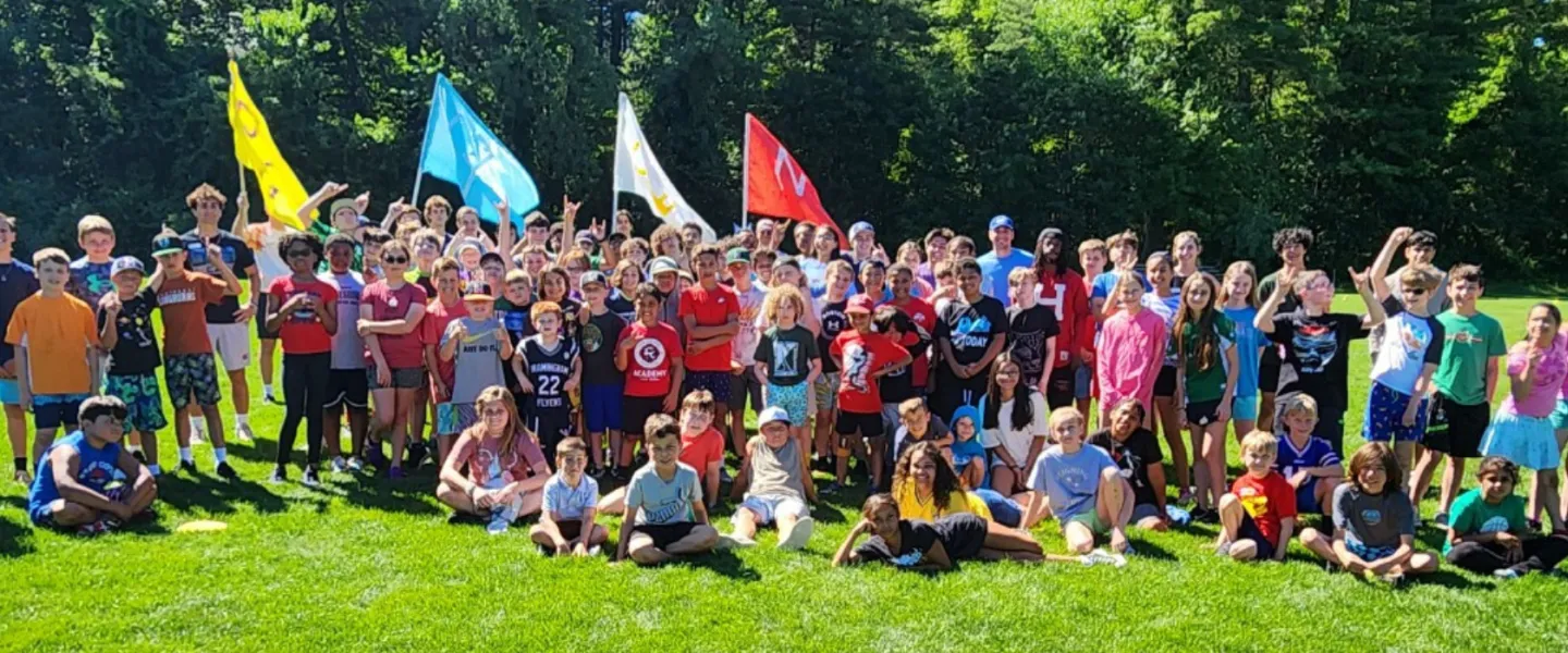 image of large group of kids at camp