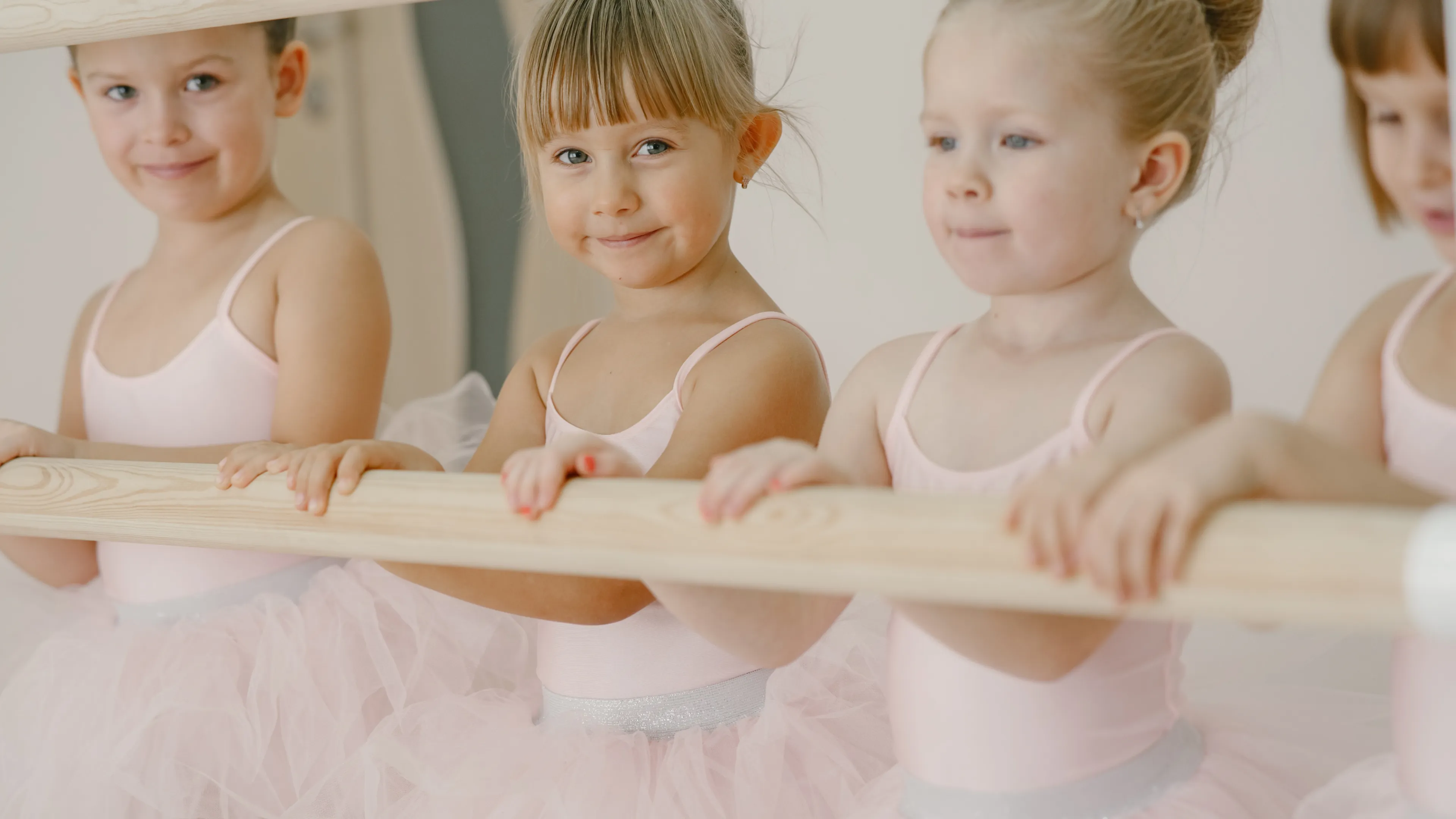 young girls in ballet class