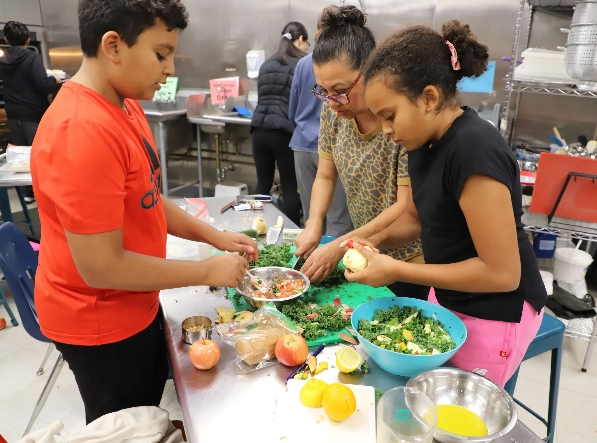 Kids enjoying cooking class