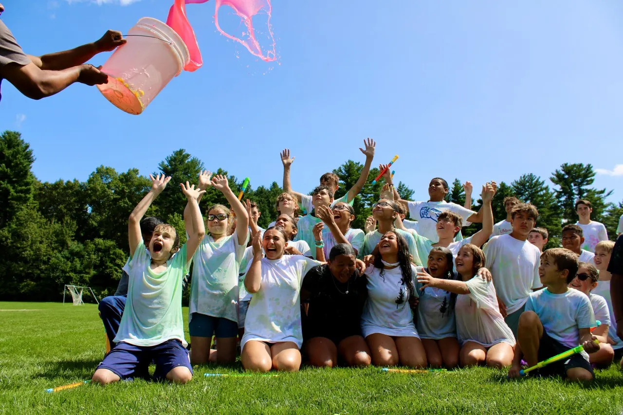 image of a group getting splattered with paint