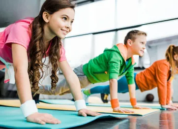 kids in a fitness class