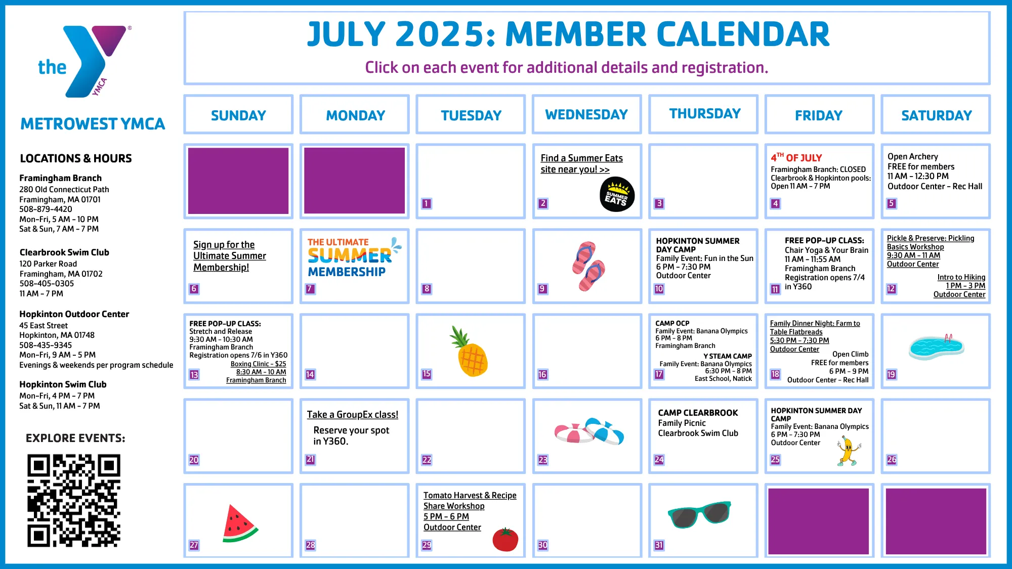 July member calendar