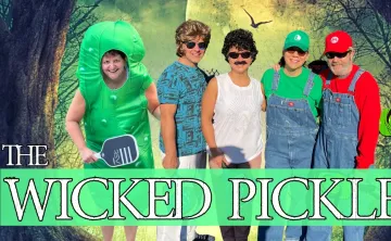 photo of people dressed in halloween costumes promoting the wicked pickle event