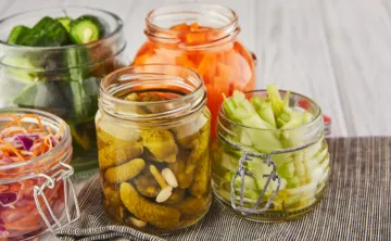 image of pickled vegetables in jars